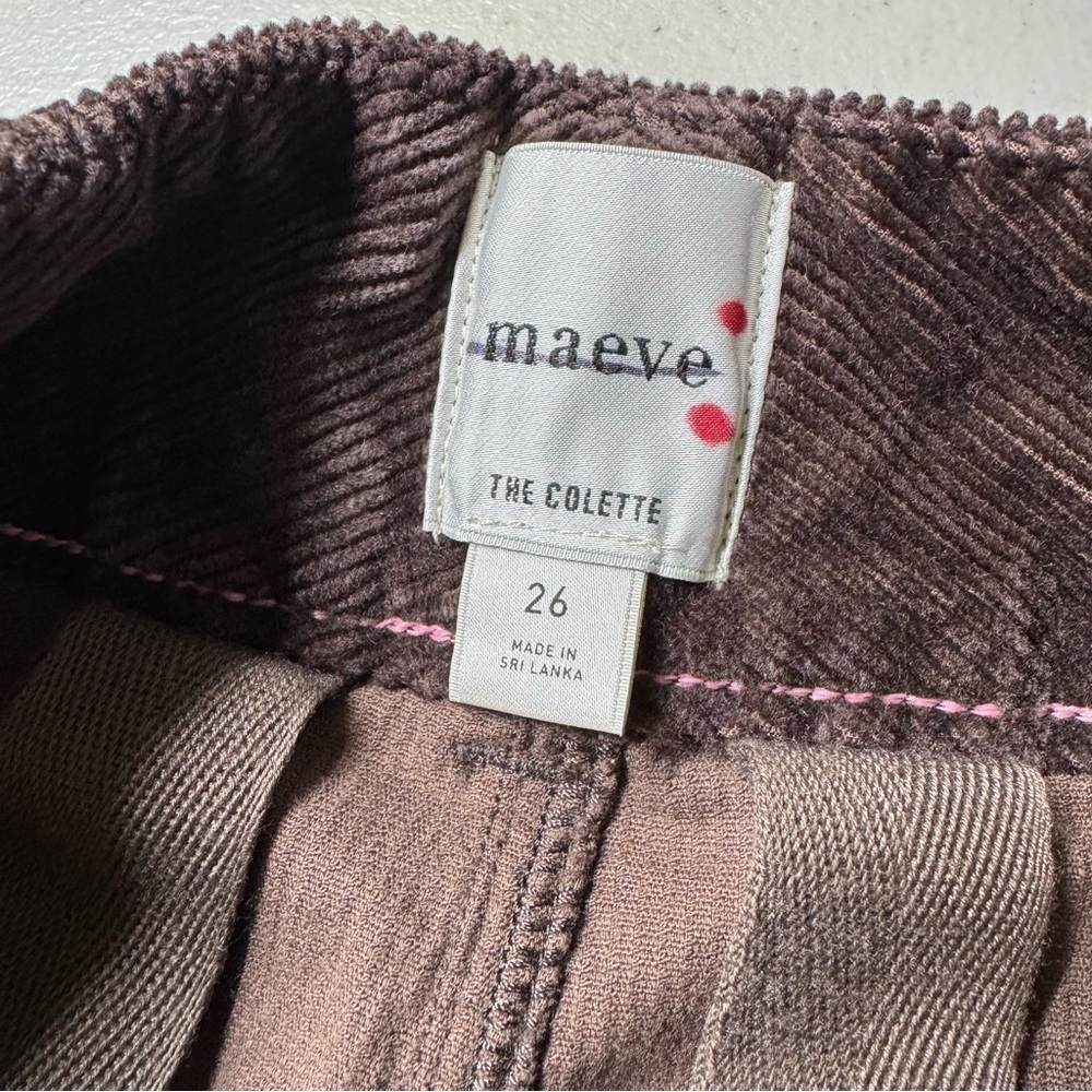 New Anthropologie The Colette Cord Full-Length Wide-Leg Pants 26 Brown - Picture 5 of 10